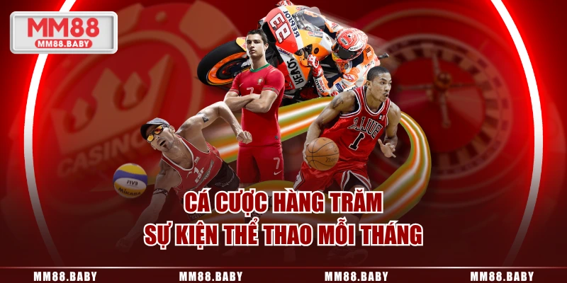 Cá cược hàng trăm sự kiện thể thao mỗi tháng