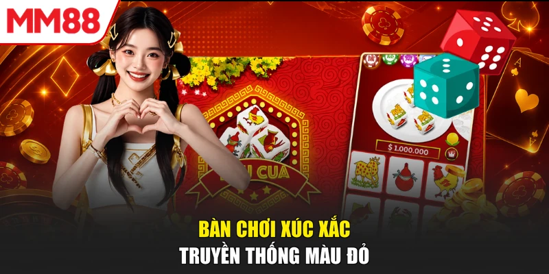 Bàn chơi xúc xắc truyền thống màu đỏ