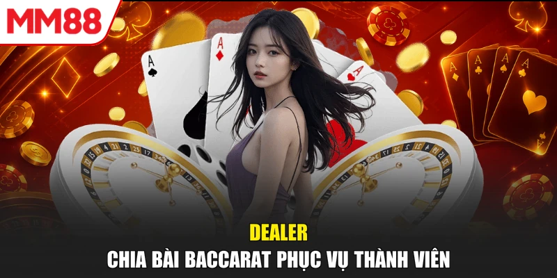 Dealer chia bài baccarat phục vụ thành viên