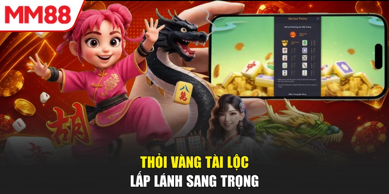 Thỏi vàng tài lộc lấp lánh sang trọng